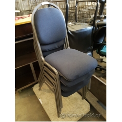 Blue Stacking Meeting Chairs w/ Grey Frame